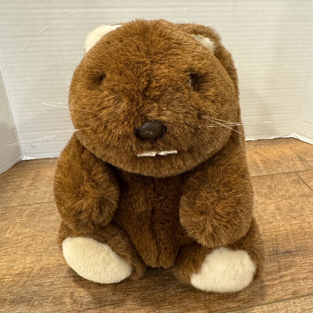 Plush Brown Beaver Stuffed Animal 10” Tall